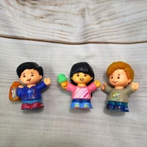 Fisher Price Little People Set Of 3 2.5" Figures Two Boys 1 Girl Ice Cream